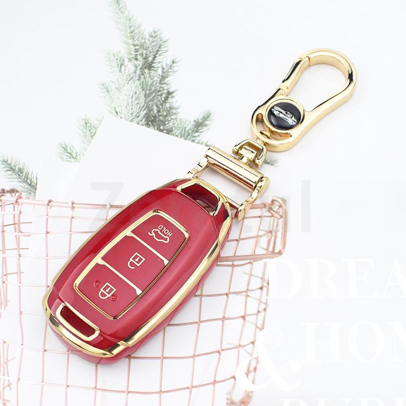3 Buttons Tpu Shell Fob Car Key Case Full Cover For Hyundai Santa I30 Ix35 Encino Kona Solaris Azera Grandeur Elantra Accent Fe