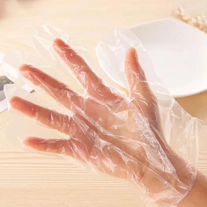 100/200/500Pcs Disposable Gloves Plastic Gloves Transparent Eco-Friendly Cleaning Gloves for DIY Cooking Kitchen Accessories
