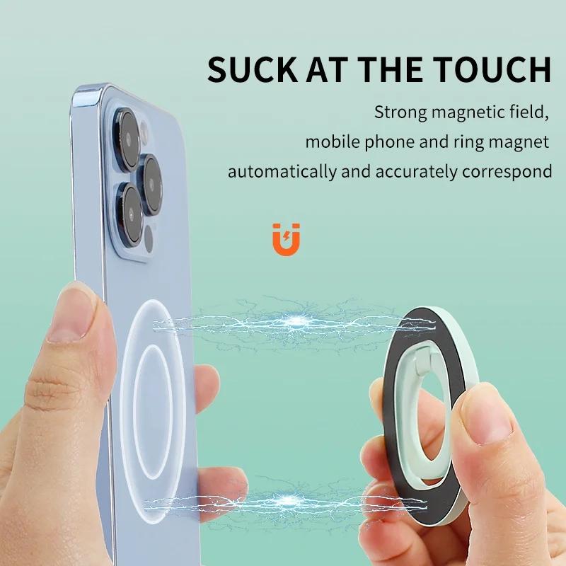 Supporto Anello Magnetico per Telefono Magnete Stand Per Serie iPhone 13 14 15 16 17 per MagSafe Rimovibile Impugnatura Metallica per Cellulare Cavalletto