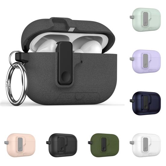 Earbud Protective Case for AirPods Pro 3 Charging Case Portable Shockproof Wireless Earphone Cover Protector Shell Skin with Lock Phone Holder