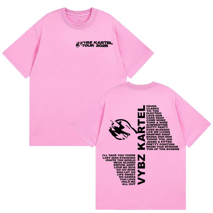 Rapper Vybz Kartel Tour 2025 New Album T Shirts Mens Women Fashion Harajuku T-shirt Casual Hot Sale Short Sleeve Tees Streetwear