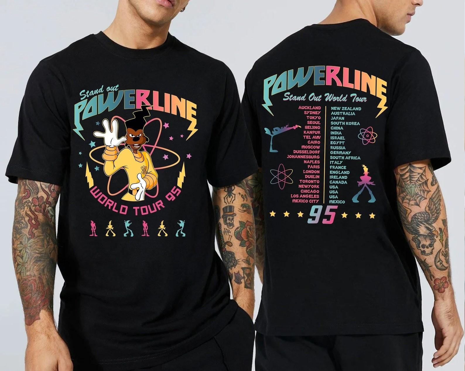 Disney Powerline Stand Out World Tour 95 Shirt, A Goofy Movie Powerline Shirt 3XL