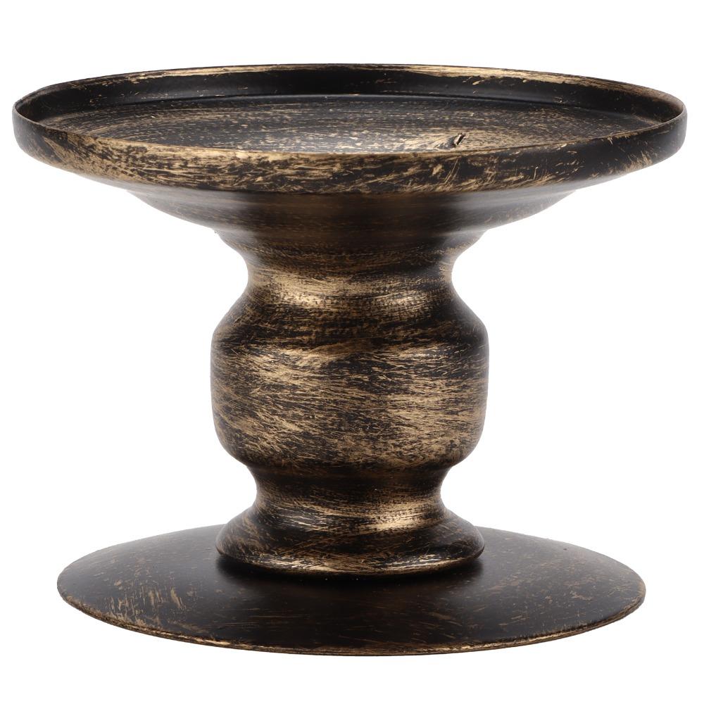 Black Iron Candlestick Stand Iron Candlestick Holders Metal Candle Pedestal Table Centerpiece