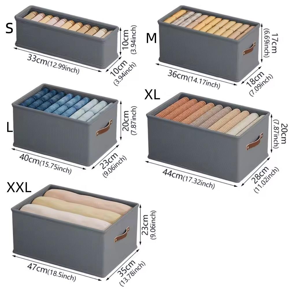 

1PC Foldable Fabric Storage Box for Home Use Wardrobe Organizer for Clothes and Pants Layered Storage Solution S серый