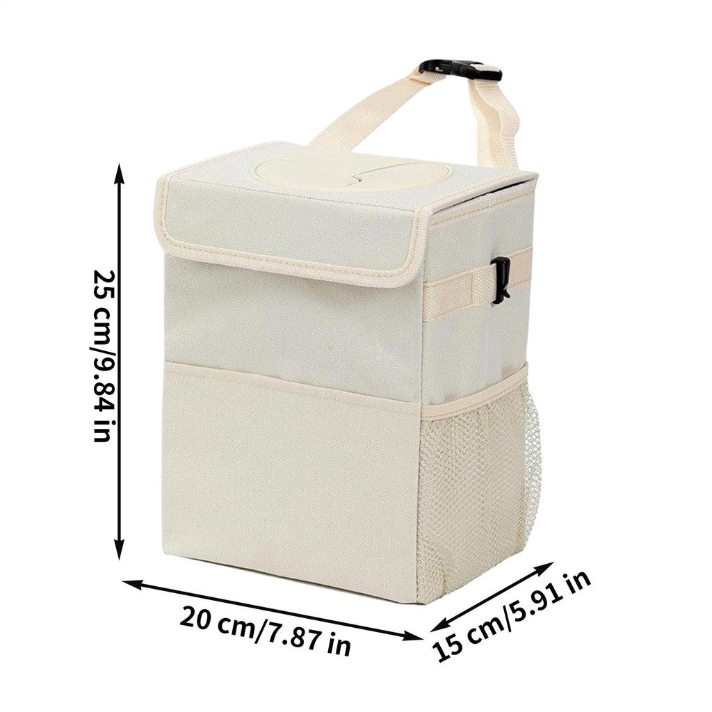 Portable Car Trash Can Leakproof Backseat Organizer Bag Waterproof Folding Trash Can Multifunctional Hanging Auto Organizer