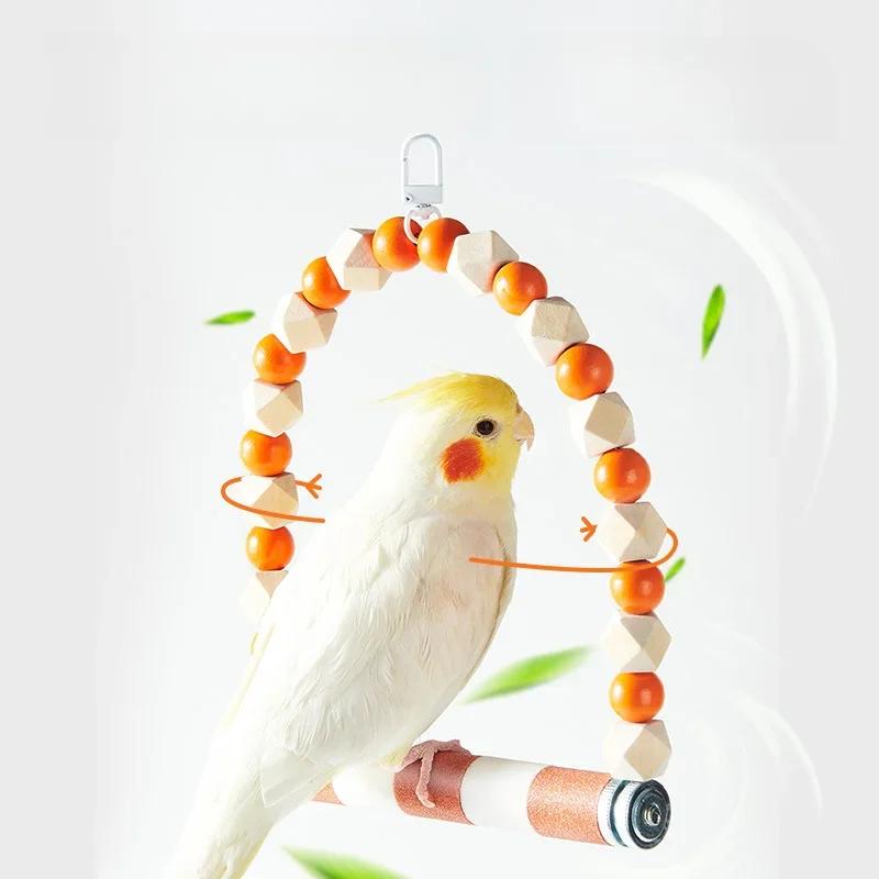 Bird Bite Toy Parrot Station Pole Grinding Claws Molar Stand Bird Swing Training Interactive Products Bird Cage Nest Accessories