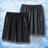 Men's Ice Silk Nylon Summer Sports Shorts - Breathable, Loose-Fit, Mid-Length, Plus Size