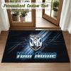 Crystal Velvet Square Rug Custom NameCanterbury-Bankstown Bulldogs Pattern Non Slip Home Floor Decor Rug