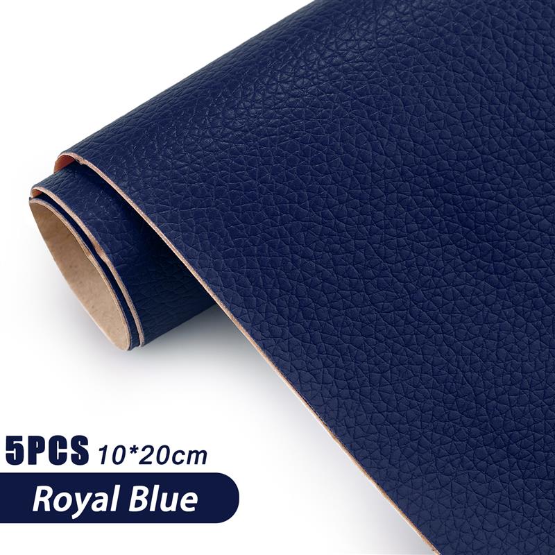 5Pcs 10*20cm Self-Adhesive Leather Stickers Strong Viscosity Artificial Litchi PU Leather Repair Patch For Sofa Car Seat Decals