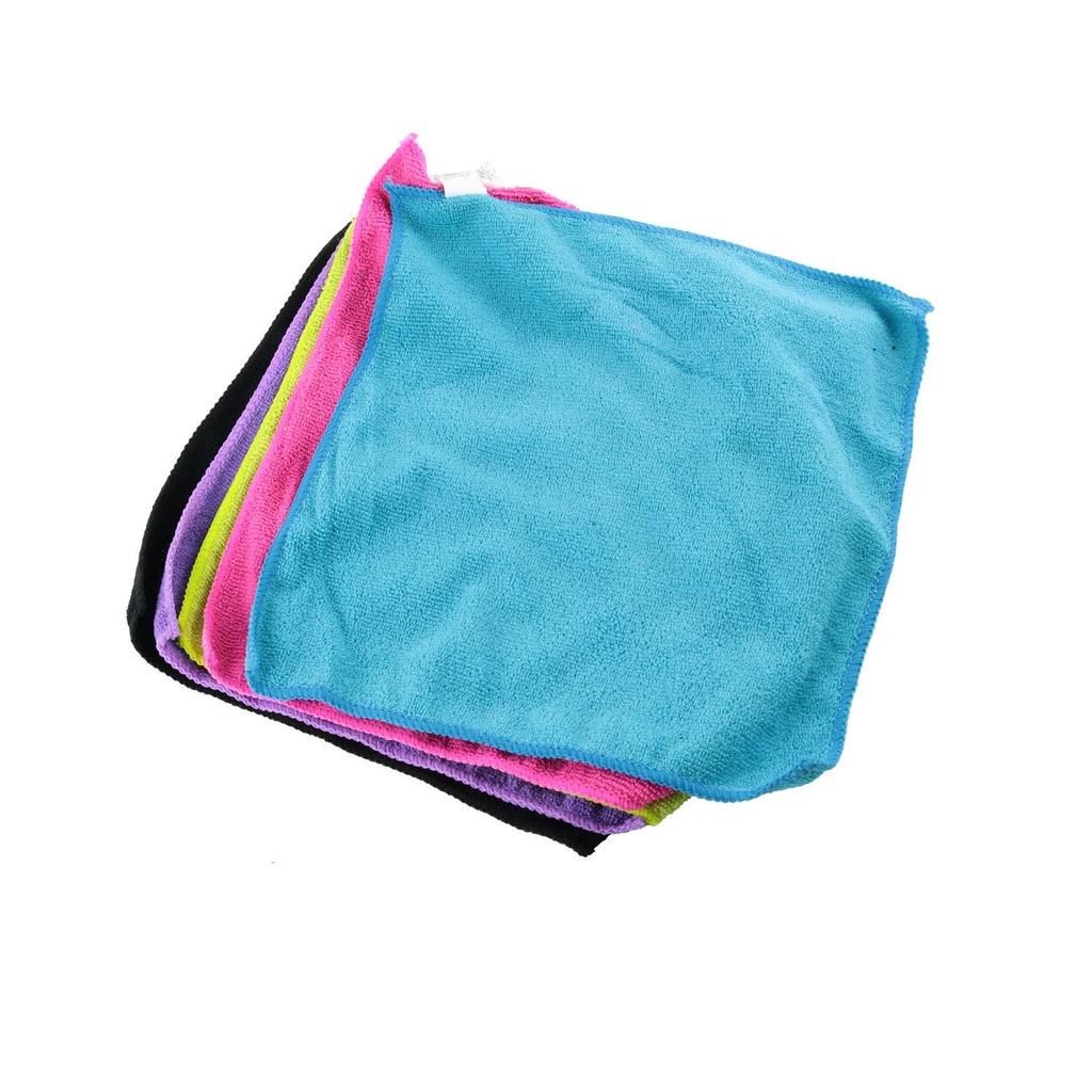 Set Of 5 Microfiber Cloths 30X28 Cm Colorful Absorbent