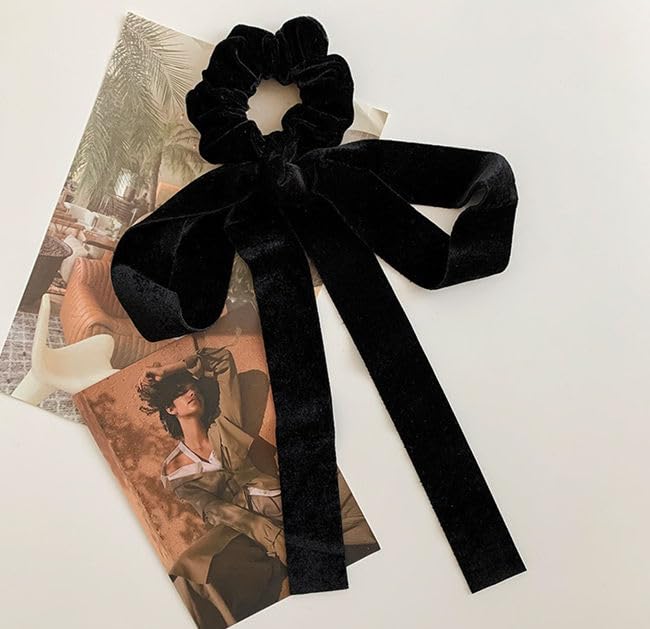 Petit Celeb Velvet Ribbon Hair Wedding Adult Hair Wedding Velvet Hair Korean Hair Black Velvet Hair Big Ribbon Accessory, Headpiece, Tiara, Accessory,