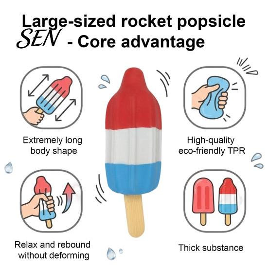 Squishy Toys for Adults Rocket Ice Cream Squeeze Toy, Cute Popsicle Shape Fidget Soft Anxiety Relief Gifts Rebound Stress Ball Relief, Gift Kids Desk