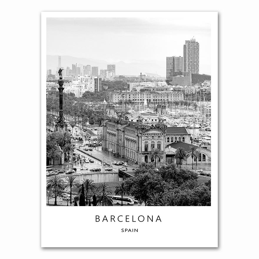 Black White Canvas Painting World City Landscape Paris London New York Poster Prints Nordic Style Wall Art Picture Home Decor