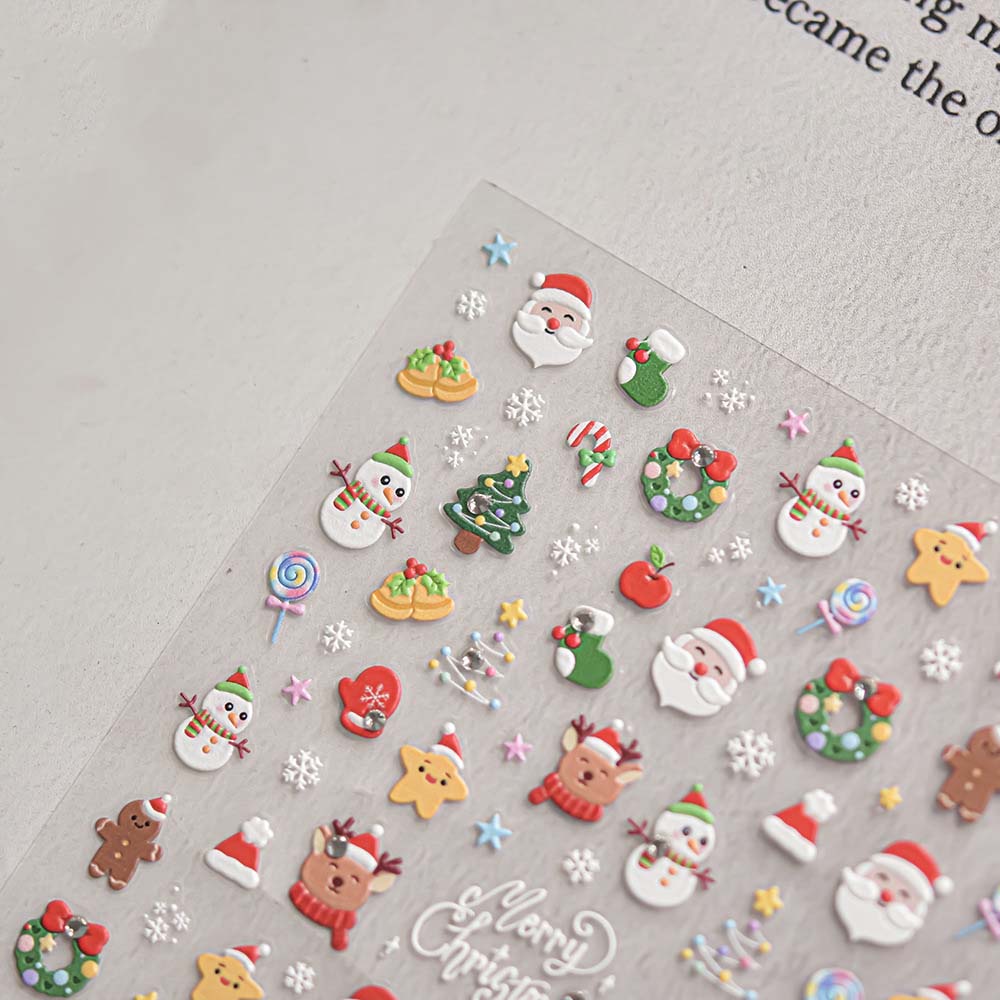 Nagelzubehör Weihnachts-Nagelsticker Neujahr Weihnachten Nageldekorationen Maniküre Ornamente