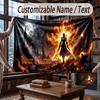 Skull Gothic Theme Throw Blanket Custom Name Text Personalized Blanket Soft Cozy Blanket for Home Sofa Bed