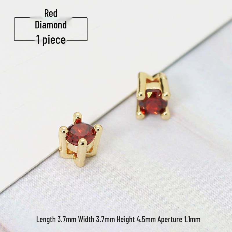 14k Gold Plated Multicolor Cubic Zirconia Spacer Beads for DIY Jewelry