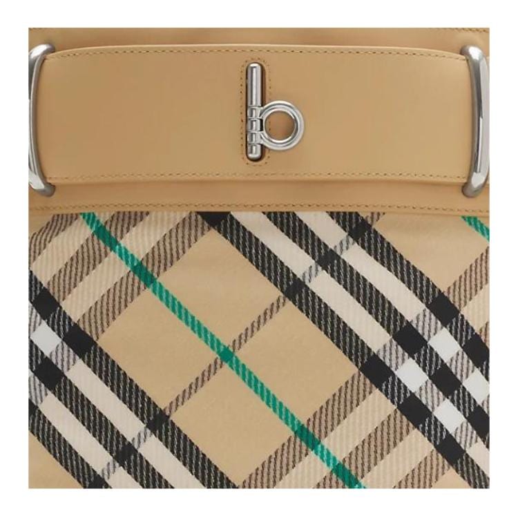 Burberry Rocking Horse Polyester Bucket Bag One Shoulder Crossbody Bucket Bag Small Women's Khaki 81032881