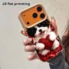 Phone Case: 2D Flat Lambskin Suitable for iPhone 18 17 16 15 14 13 Pro Protective Case, Glowing Little Cat, Christmas and Halloween Gift