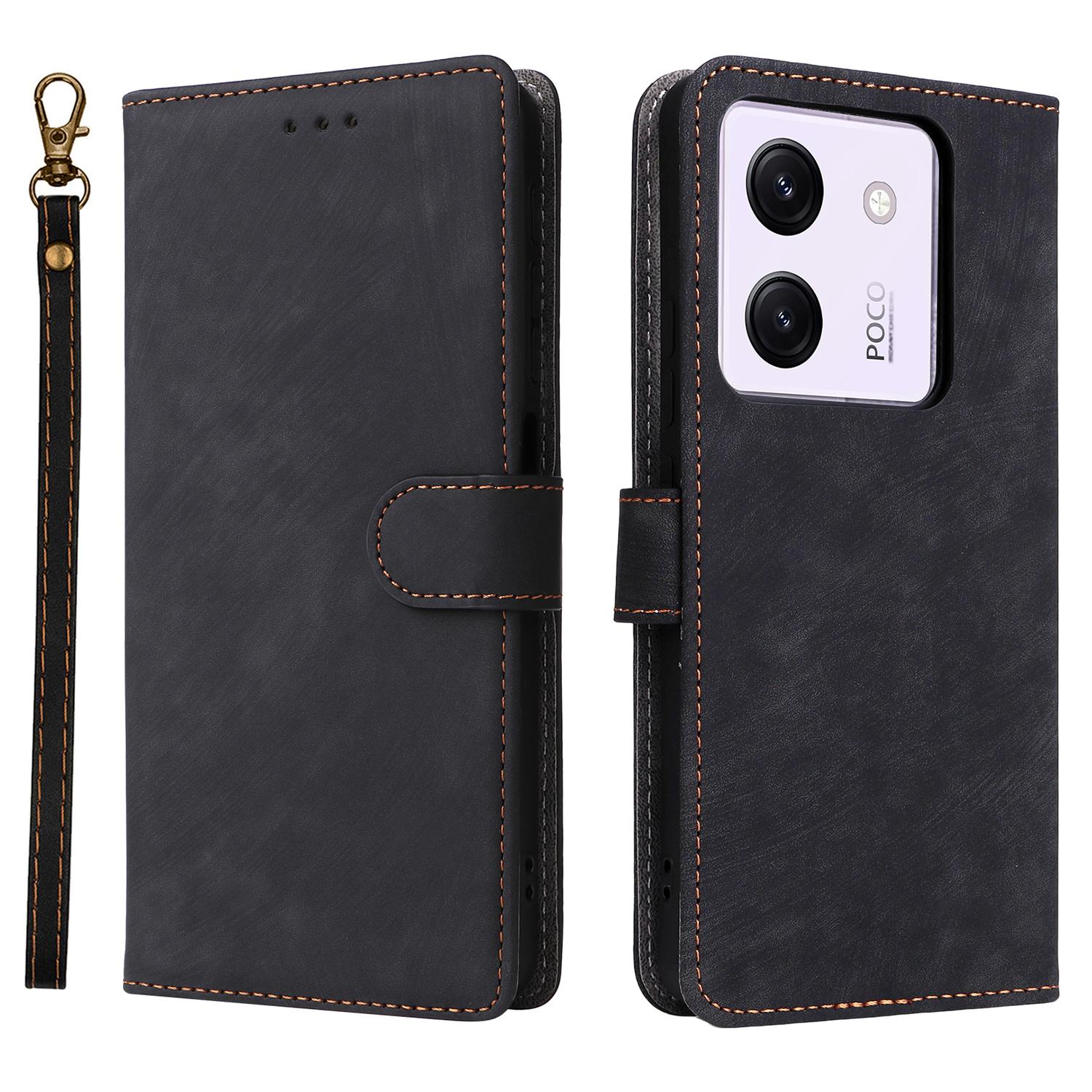 

Для Xiaomi Poco M7 Pro 5G чехол-кошелек RFID-блокировка PU кожаный чехол-подставка Вид Brown