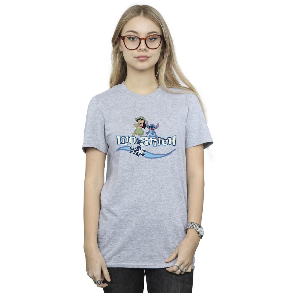 Disney Womens/Ladies Lilo And Stitch Characters Cotton Boyfriend T-Shirt