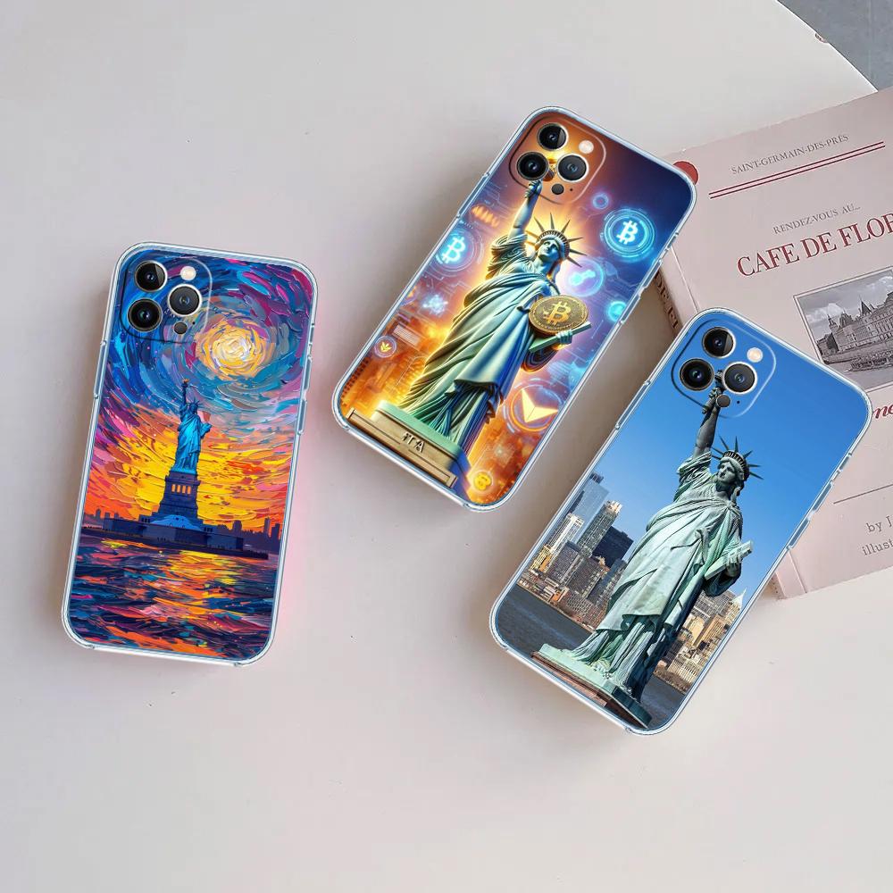FM47 Freiheitsstatue Soft Shell Transparente Handyhülle für Motorola Moto G7 G8 G9 G84 G85 G73 G24 G15 Z2 Play Power Plus