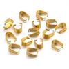 Stainless Steel Golden Melon Seed Fork Wrong Mouth Real Gold Electroplated Pendant Buckle Necklace Accessory Clasp DIY Jewelry