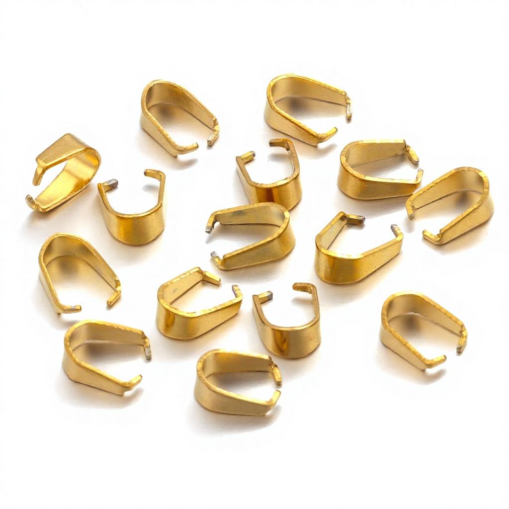 Stainless Steel Golden Melon Seed Fork Wrong Mouth Real Gold Electroplated Pendant Buckle Necklace Accessory Clasp DIY Jewelry