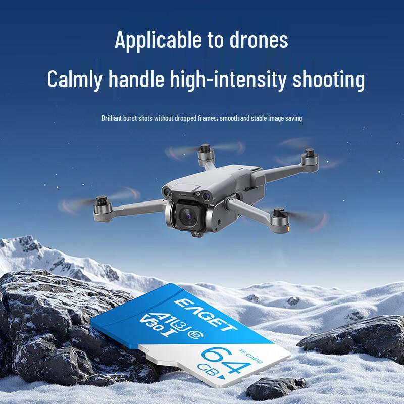 EAGET 64GB U3 V30 MicroSD Card for Dash Cams & Surveillance