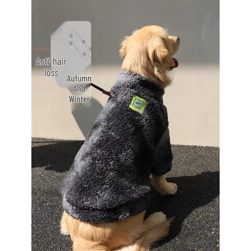 Winter Fleece Dog Clothes for Large Breeds: Labrador, Samoyed, Golden Retriever, Border Collie