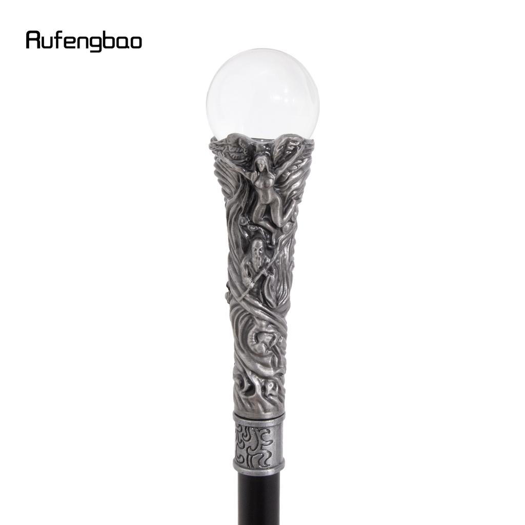 Dragon Claw Hold Glass Transparent Ball Cane Fashion Decorative Walking Stick Gentleman Elegant Cosplay Cane Crosier 94cm