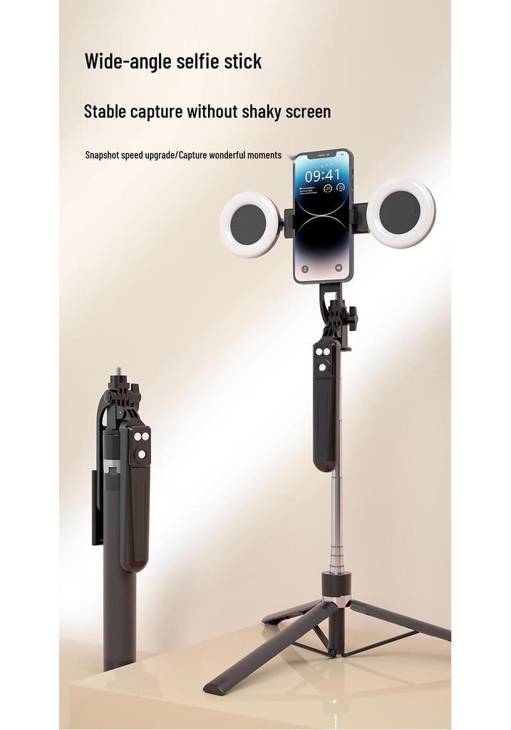 1.7m B16 Bluetooth Selfie Stick with Extendable Tripod, Handheld Anti-shake, 360° Rotation