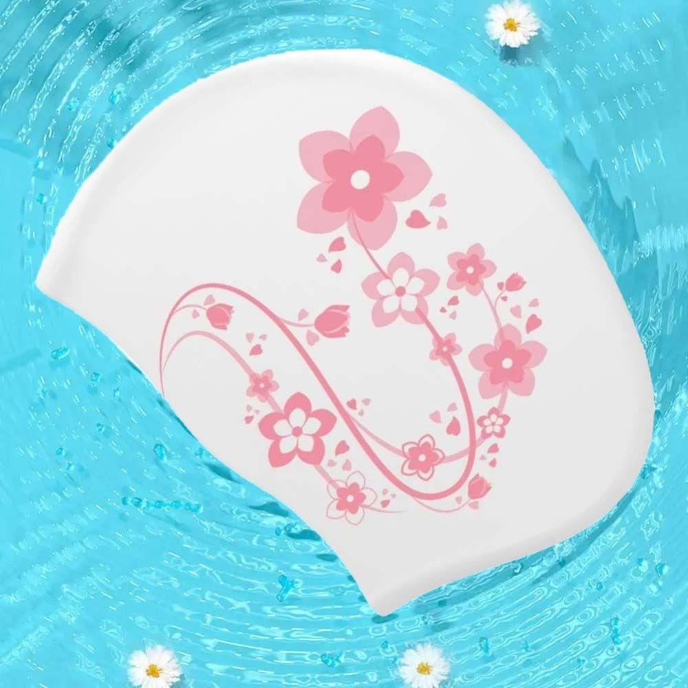 Soft Flower Swim Headgear Thicken Design Snorkeling Cap  Prevent Chlorine Irritation