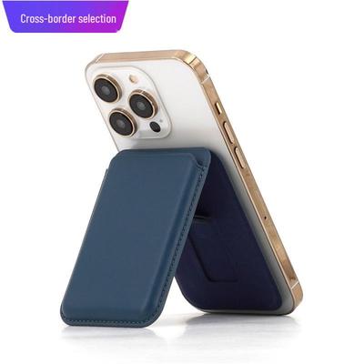 W magazynie: Magnetyczny skórzany uchwyt na karty PU MagSafe do iPhone 13/15 - Składany uchwyt na dowód osobisty