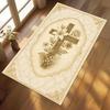 Vintage Floral Cross Prayer Rug | Non-Slip Christian Mat  Living Room Decoration Bedroom Decoration Rugs Home Mat  Floor Mats