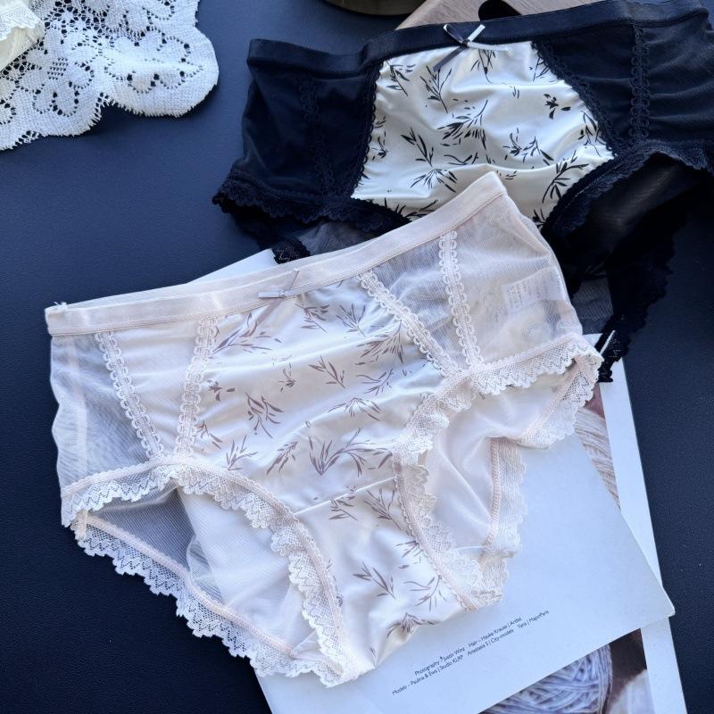 

Женские милые сексуальные кружевные трусики из сетки и ледяного шелка для весенне-летнего стиля XL розовый