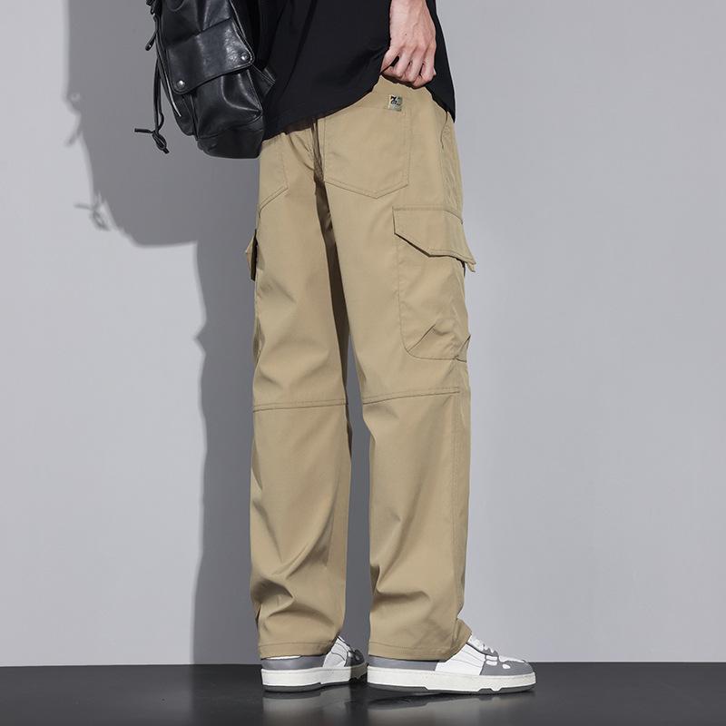 Herren Y2K Sommerkleidung Kordelzug Lässige Cargohose Sport Jogginghose Trainingshose Gerade Hose Streetwear Koreanische Kleidung