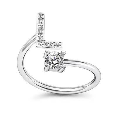 Zirkon Anfangsbuchstabe A-Z Buchstabenringe für Frauen Mädchen Verstellbarer offener Ring Name Alphabet Weiblich Hochzeit Modeschmuck Geschenk
