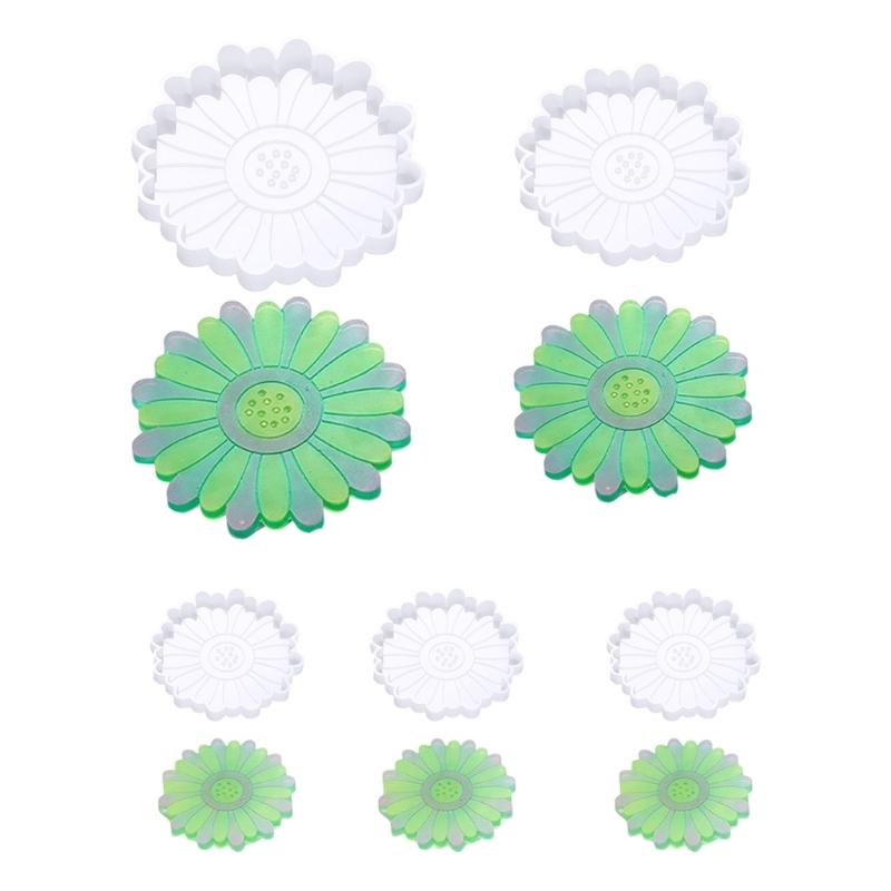 

5 Piece Food Grade Silicones Molds Set Florals coaster Shape Candle Making Craft Supplies 1