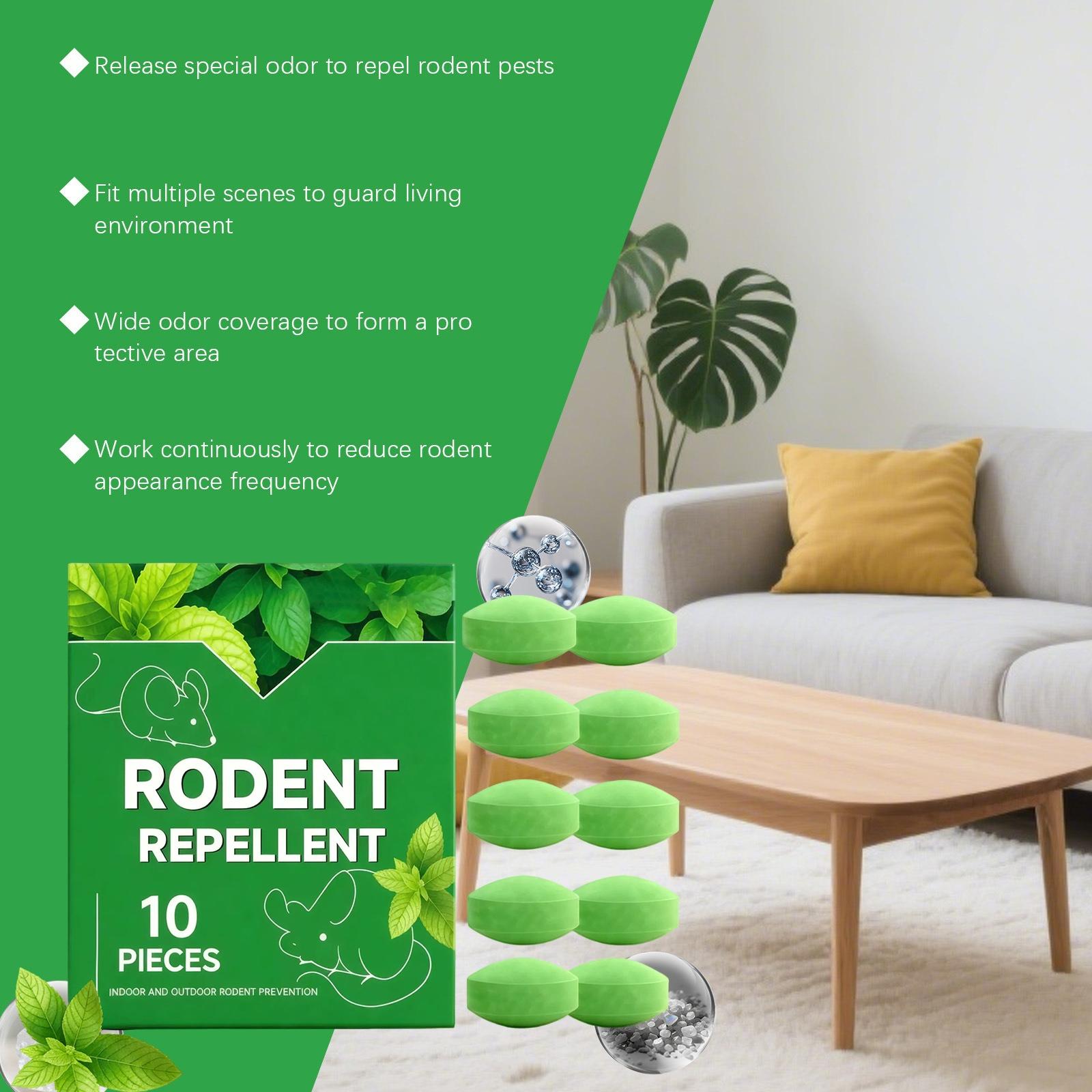 

10 Pack Powerful Rat Repellents Pills, Natural Pest Deterrent For Home & Garden, Pet-Safe & Poison-Free, Easy-to-Use Rodent Control One Size