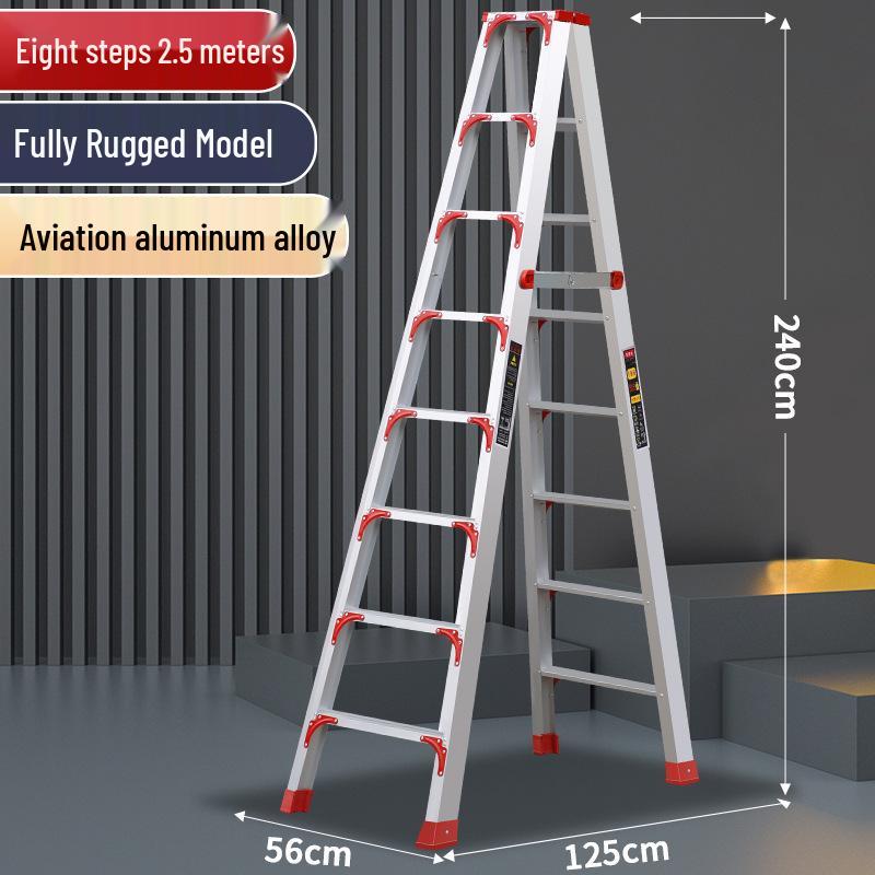 Multi-functional A-frame Aluminum Alloy Folding Telescopic Ladder for Indoor & Outdoor Use
