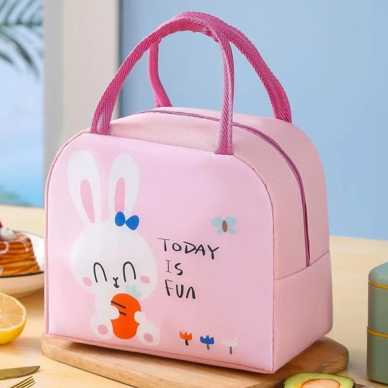 Cute Cartoon Thermal Insulation Bag Aluminum Film Waterproof Lunch Box Storage Bag Students Portable Picnic Box Insulated Bag