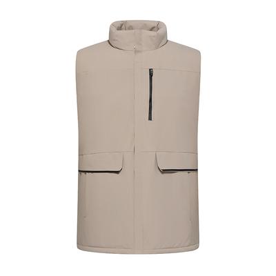 Autumn and Winter Couple Outdoor Sports Vest Waterproof Warm Sleeveless Jacket with Cotton Stand Collar Large Pocket Vest Jacket