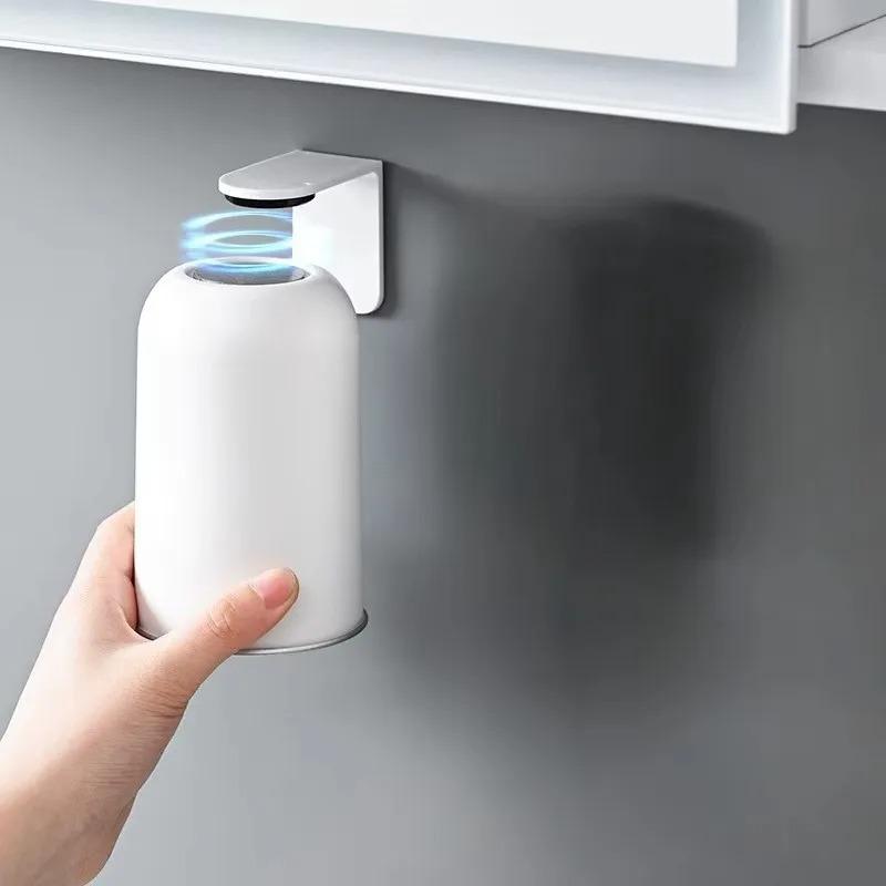 Magnetischer Mundspülbecher Zahnbürstenbecher Ohne Bohren Wandmontiert Gerades Rohr Runder Haushalts-Wasserbecher mit Großem Fassungsvermögen