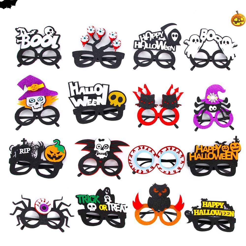 Skull Head Eyeglasses Frames Cobweb Ghost Halloween Decoration Glasses Pumpkin Halloween Dress Up