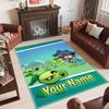 Personalized Crystal Velvet Carpet Custom Name Text,Plants vs. Zombies Anti Slip Area Rug For Home Decoration
