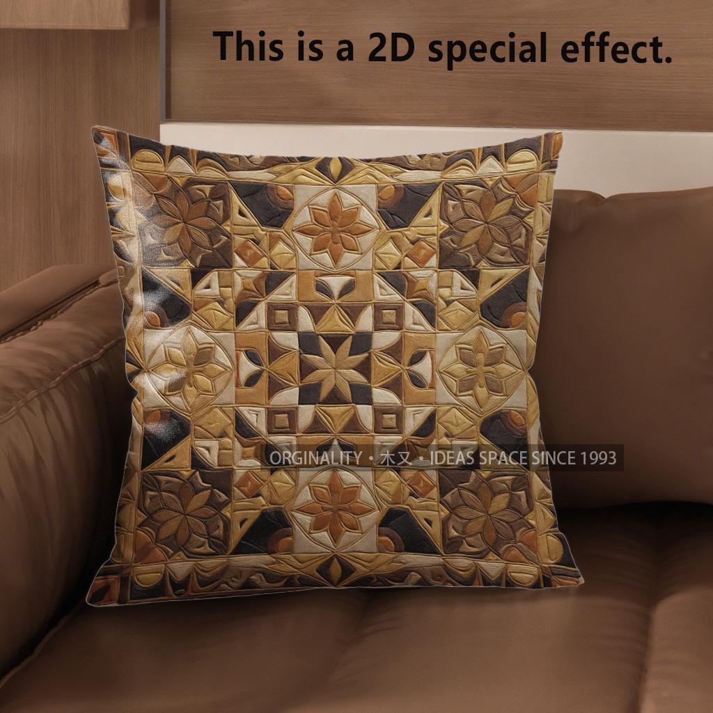 2D Colorful Geometric Pattern Digital Print Pillow Covers Pattern Cushion Cover Suitable For Sofa Bedroom Car Pillow Cover