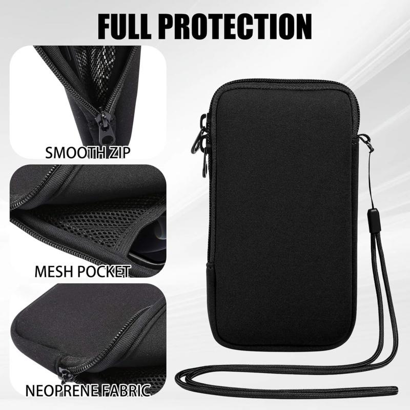Mens Women Universal Shoulder Strap Neoprene Zipper Mobile Phone Bag Case For iPhone Samsung Xiaomi Smart phone Shockproof Pouch