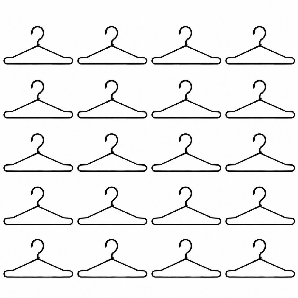 20pcs 65mm Size Miniature Wire Hangers Small Size Doll Dress Hangers  Garment Organizer