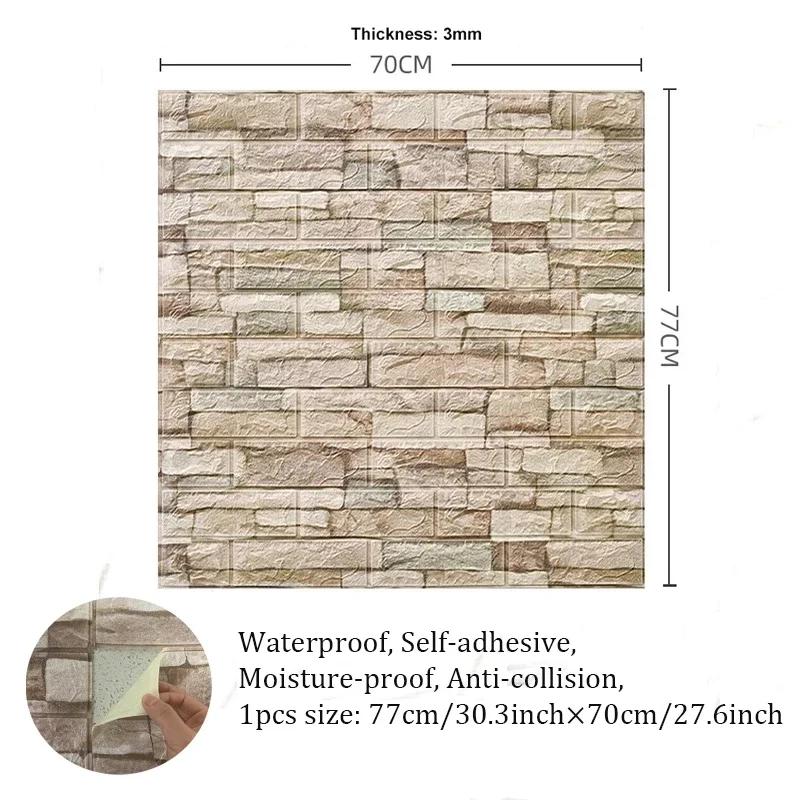 1/5/10 Pcs 3D Wall Stickers Self Adhesive Foam Panels Home Wall Decor Living Room House Brick Sticker Wallpaper Decoration