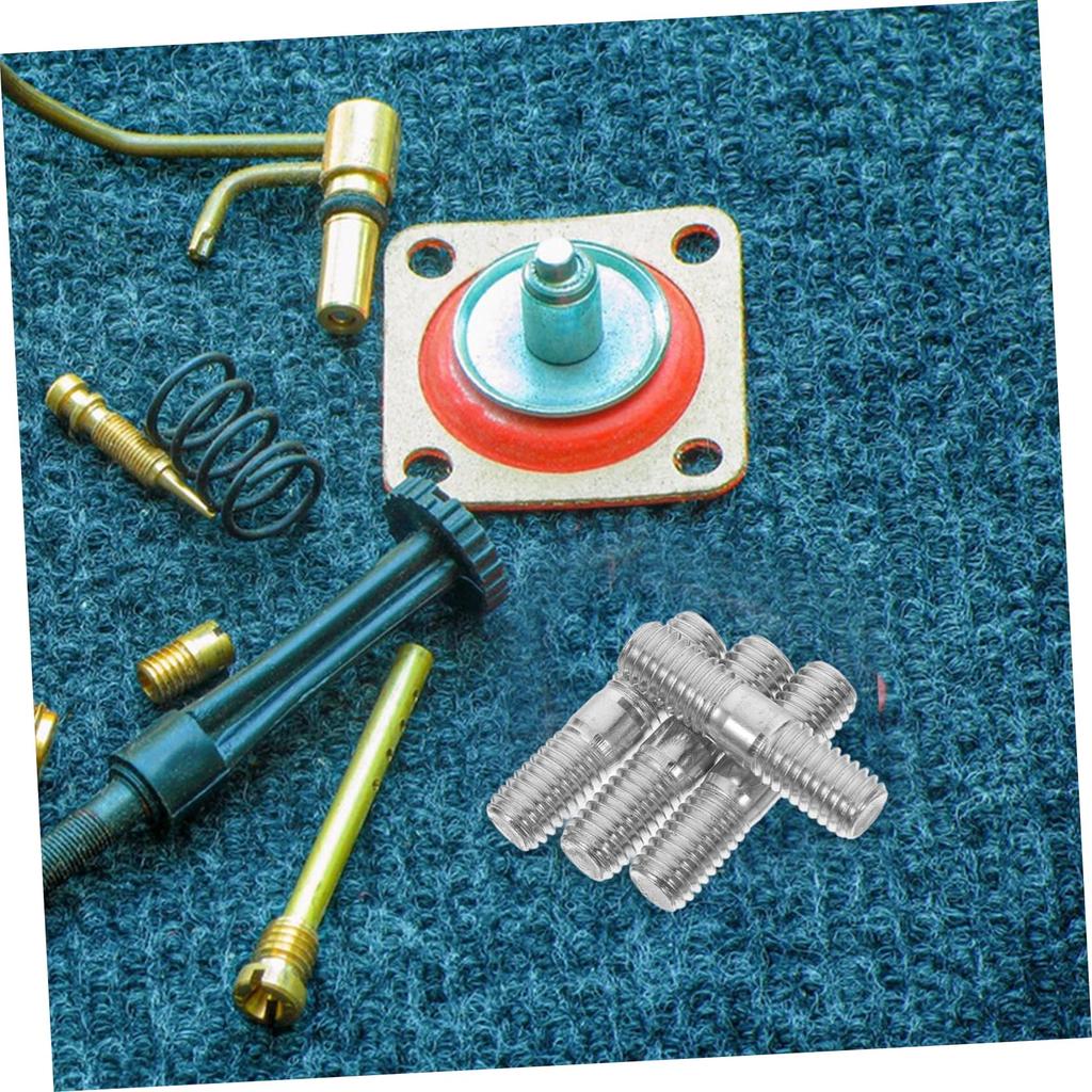 HAKIDZEL 4pcs Muffler Screws Double End Threaded Stud Carbon Steel